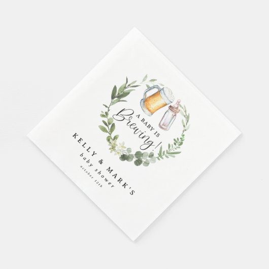 Serviette En Papier Un bébé brasse du Baby shower (Coin)