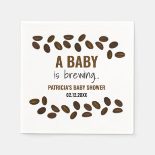 Serviette En Papier Un Bébé Brasse Du Café Baby shower À Thème