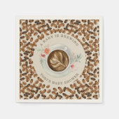 Serviette En Papier Un bébé brasse du café Baby shower floral Napkin (Devant)