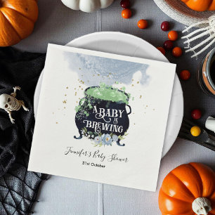 Serviette En Papier un bébé brasse le Baby shower d'Halloween bleu