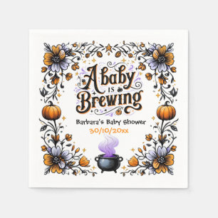 Serviette En Papier Un bébé brasse un Baby shower d'Halloween