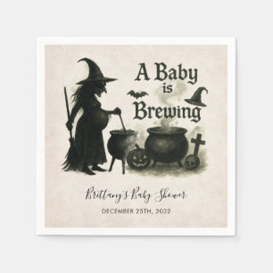 Serviette En Papier Un bébé brasse un Baby shower d'Halloween