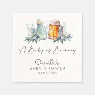 Serviette En Papier Un Bébé brasse un Baby shower minimaliste