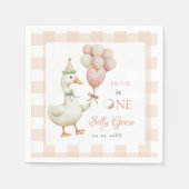 Serviette En Papier Un bébé d'oie sotte 1er anniversaire (Devant)