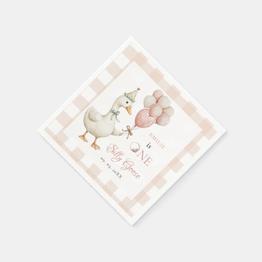 Serviette En Papier Un bébé d'oie sotte 1er anniversaire (Coin)