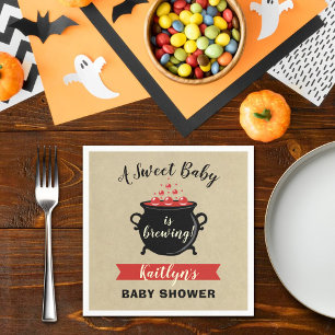 Serviette En Papier Un Bébé Doux Brasse Le Baby shower D'Halloween