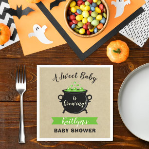 Serviette En Papier Un Bébé Doux Brasse Le Baby shower D'Halloween