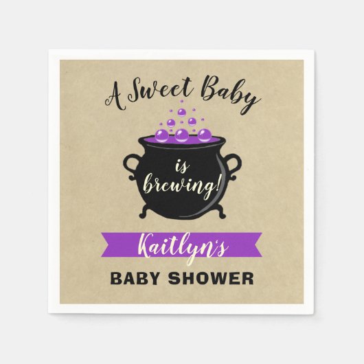 Serviette En Papier Un Bébé Doux Brasse Le Baby shower D'Halloween (Devant)