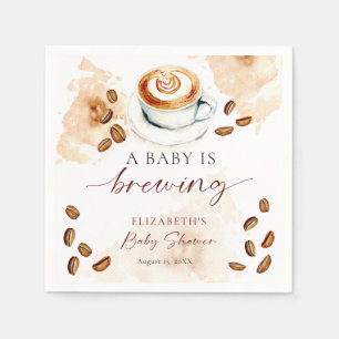 Serviette En Papier Un bébé prépare un café Baby Shower Latte personna