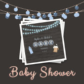 Serviette En Papier Un bébé rustique brasse du Baby shower bleu
