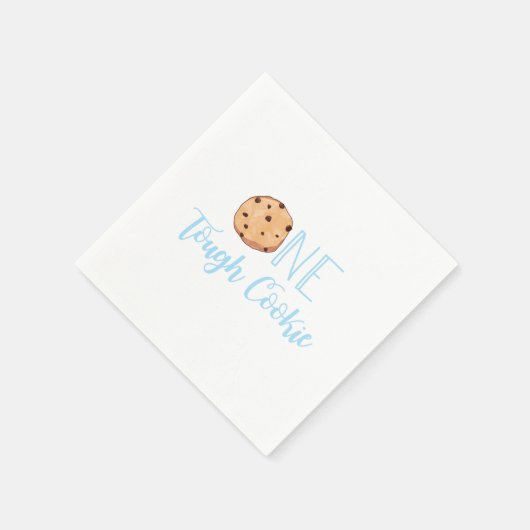 Serviette En Papier Un biscuit dur bleu fête d'anniversaire (Coin)