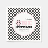 Serviette En Papier Un bon bébé filles rose 1er anniversaire (Devant)