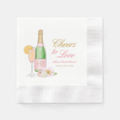 Serviette En Papier Un Brunch Floral De Mariage Au Champagne (Devant)