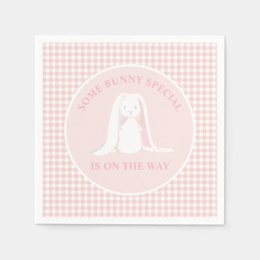 Serviette En Papier Un Bunny Special est en route pour le Baby shower (Devant)