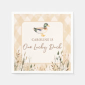 Serviette En Papier Un Canard chanceux 1er Anniversaire (Devant)