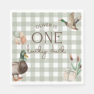 Serviette En Papier Un Canard Chanceux 1er Anniversaire