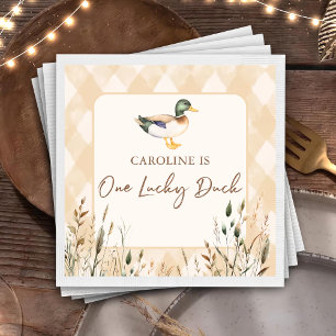 Serviette En Papier Un Canard chanceux 1er Anniversaire
