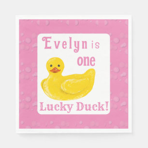 Serviette En Papier Un Canard Chanceux Premier Anniversaire