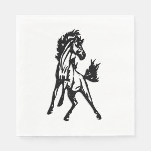 Serviette En Papier Un cheval sautant franchement dans la nature