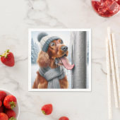 Serviette En Papier Un Chien Irlandais Qui Lève Un Polonais Froissé (En situation)