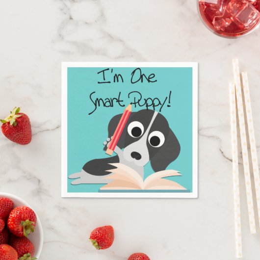 Serviette En Papier Un Chiot intelligent (En situation)