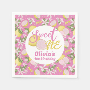 Serviette En Papier Un citron rose doux à thème Anniversaire