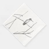Serviette En Papier Un colibri sur un bâton (Coin)
