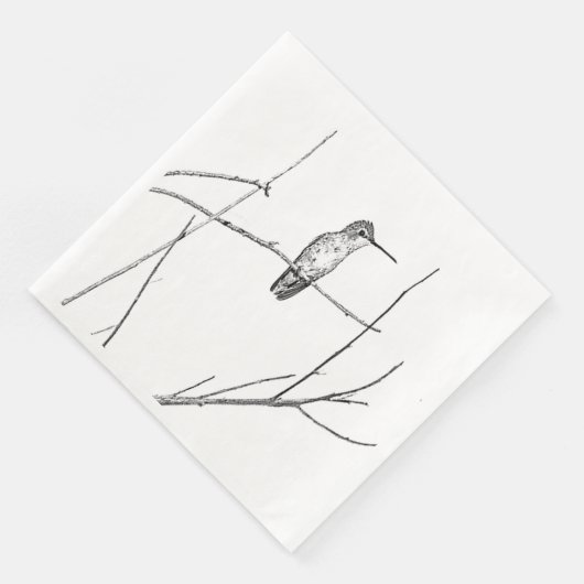 Serviette En Papier Un colibri sur un bâton (Coin)