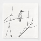 Serviette En Papier Un colibri sur un bâton (Devant)