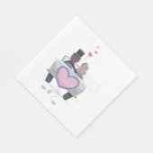 Serviette En Papier Un Couple Marié Qui Conduit (Coin)