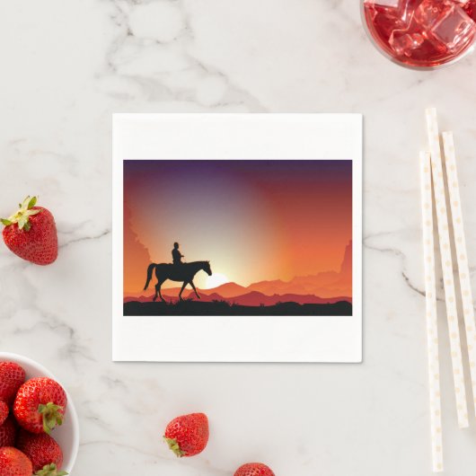 Serviette En Papier Un Cowboy À Cheval Papier Serviettes (En situation)