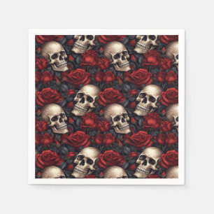 Serviette En Papier Un crâne et une série Rose 10