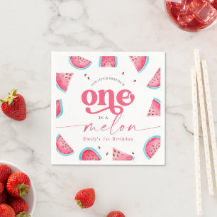 Serviette En Papier Un dans la pastèque Melon 1er fête d'anniversaire