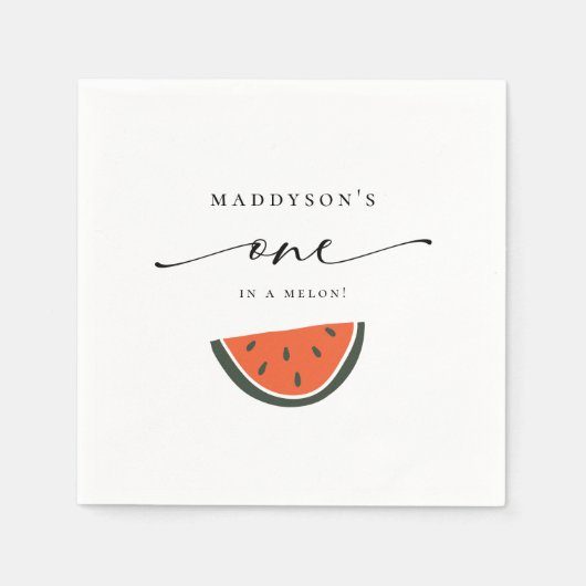 Serviette En Papier Un dans un Melon 1er Anniversaire (Devant)