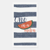 Serviette En Papier Un dans un Melon 1er anniversaire rayé bleu bébé g (Devant)