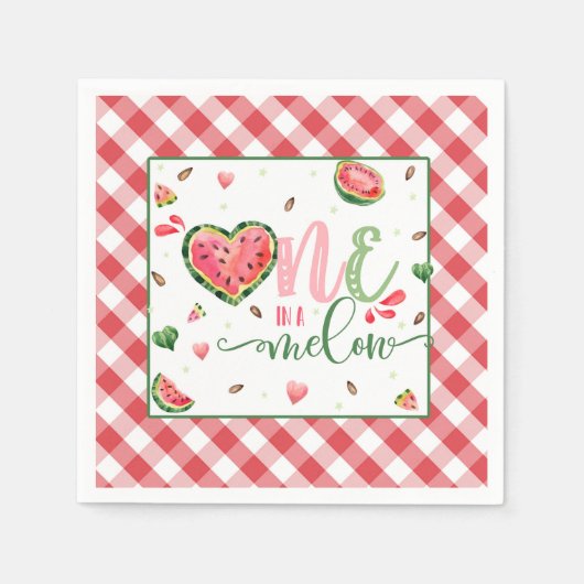 Serviette En Papier Un dans un Melon Anniversaire Napkin (Devant)