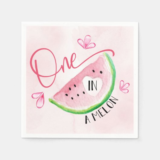 Serviette En Papier Un dans un Melon Birthday Watermelon (Devant)