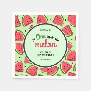 Serviette En Papier Un dans un Melon Eté Watermelon 1er Anniversaire
