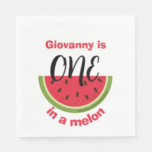 Serviette En Papier Un dans un Melon Fête d'anniversaire de 1 an