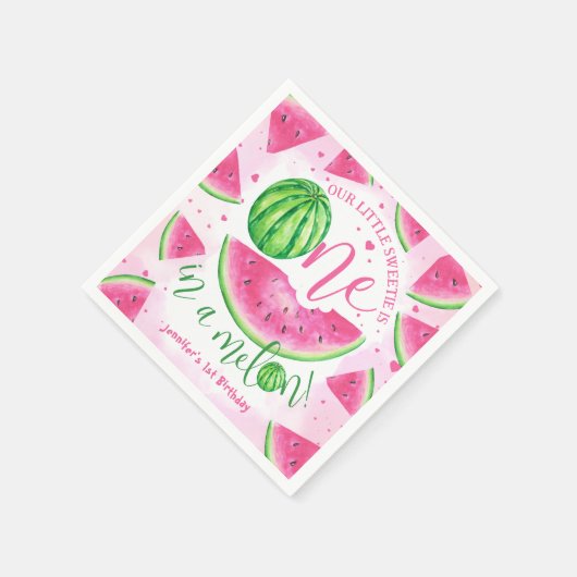 Serviette En Papier UN dans un Melon ! Fête d'anniversaire de la pastè (Coin)