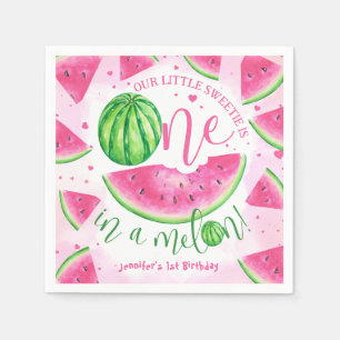 Serviette En Papier UN dans un Melon ! Fête d'anniversaire pastèque