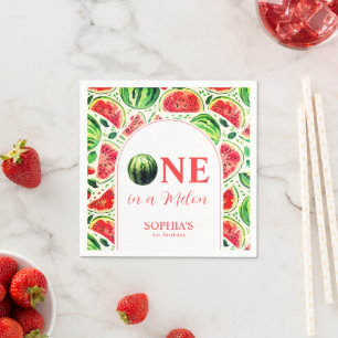 Serviette En Papier Un dans un melon premier anniversaire