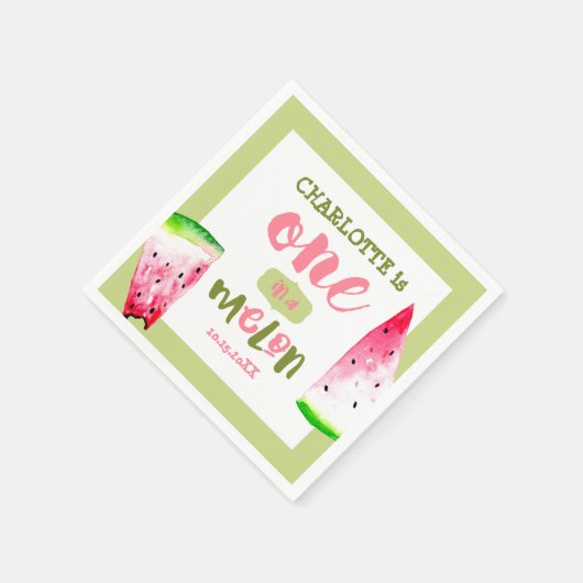 Serviette En Papier Un dans un Melon Premier Anniversaire Cute Custom (Coin)