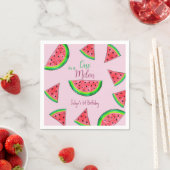 Serviette En Papier Un dans un melon rose 1er anniversaire (En situation)