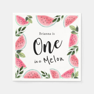 Serviette En Papier Un dans un Melon Watermelon 1er Birthday Paper