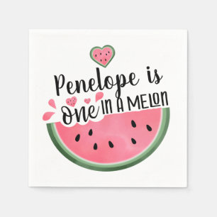Serviette En Papier Un Dans Un Melon Watermelon Anniversaire Personnal