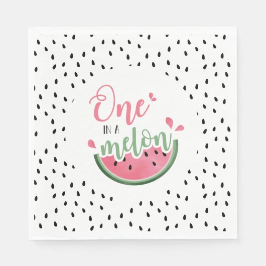 Serviette En Papier Un dans un Melon Watermelon Premier anniversaire (Devant)
