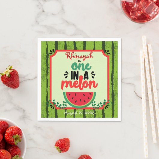 Serviette En Papier UN dans un Melon Watermelon Premier anniversaire (En situation)
