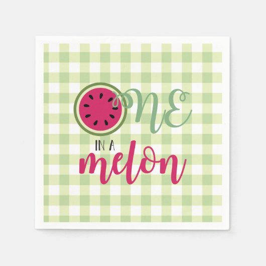 Serviette En Papier Un dans un Melon Watermelon Premier anniversaire (Devant)