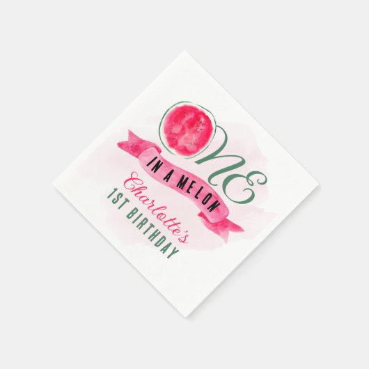 Serviette En Papier Un dans une pastèque Melon 1er anniversaire (Coin)